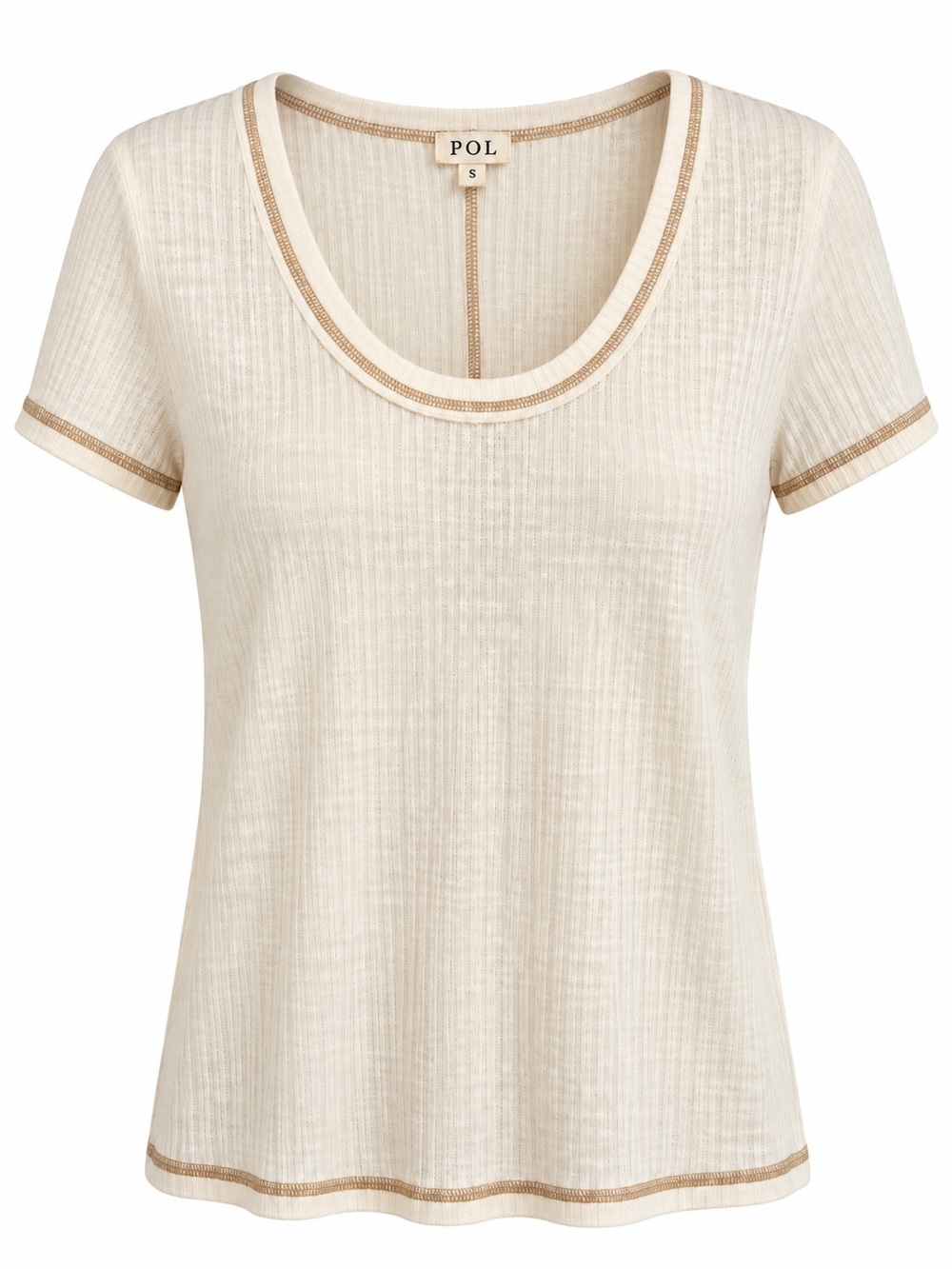 POL Boutique Brand Small Ivory/ Cream Basic Top Blouse Oversized